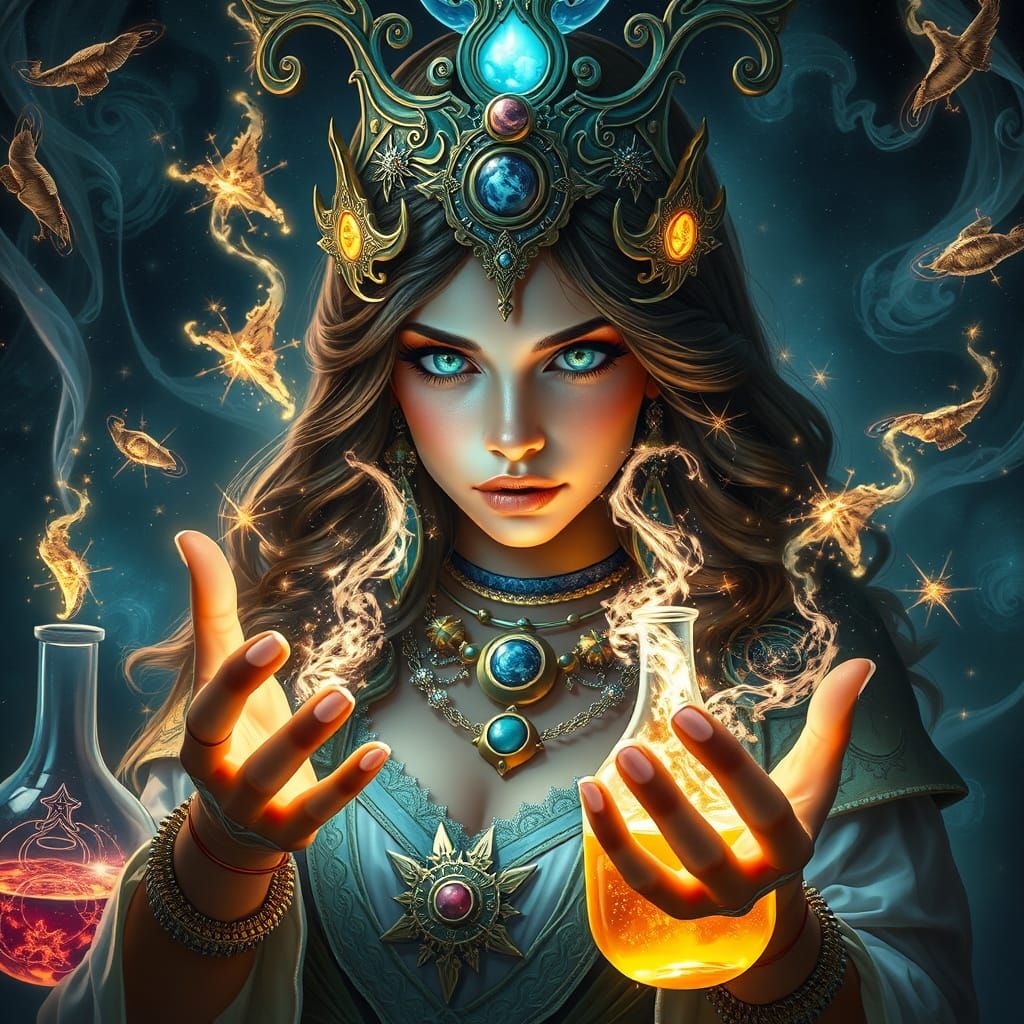 Cosmic Alchemist Mia: Energy Flows in Fantasy Realism