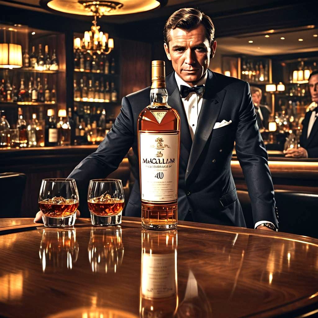 Luxurious Casino Bar Scene with Macallan Whisky