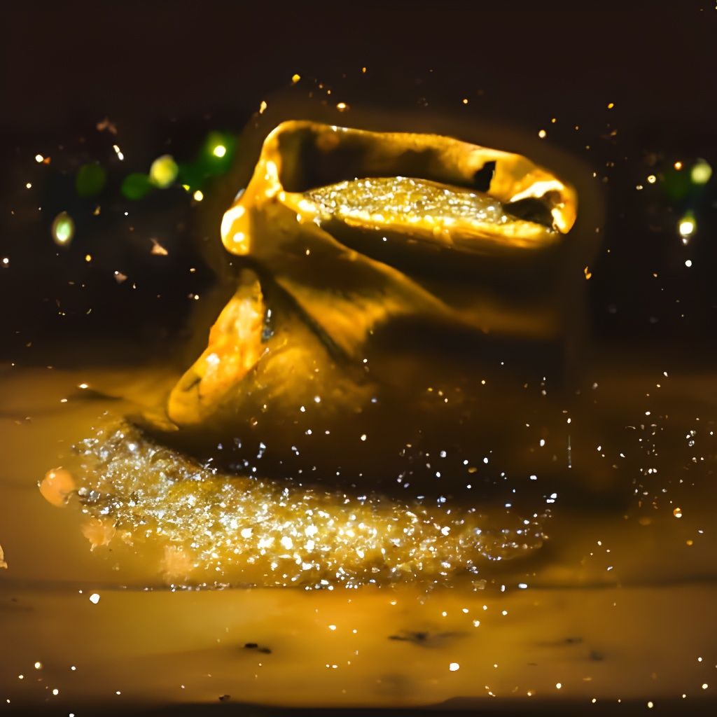 Open Sack with Gold Dust and Fairy Lights