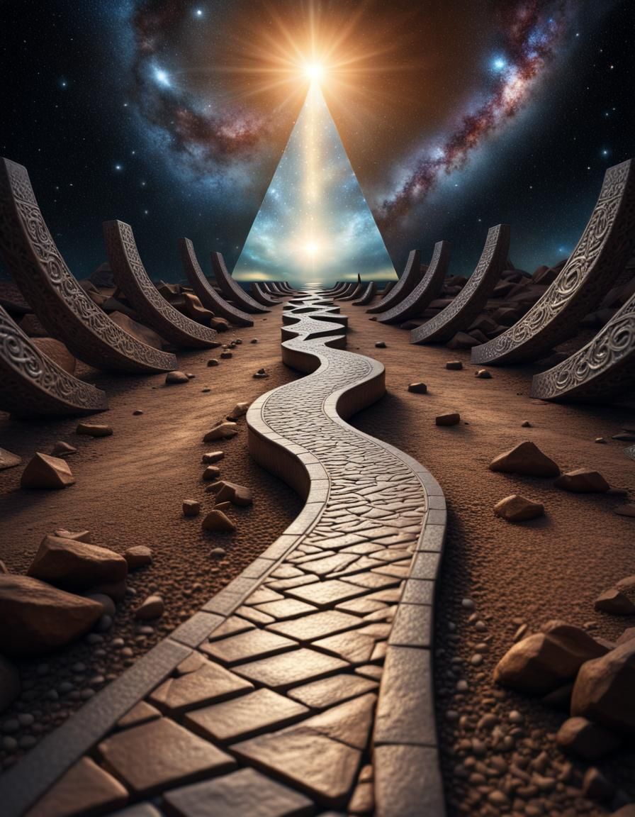 Luminous Cosmic Path to Enlightenment: Digital Matte Paintin...