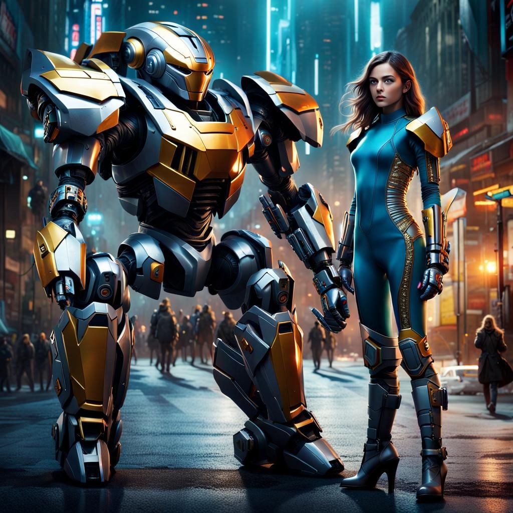 Empress & Mecha Cyborg Robot With Armor