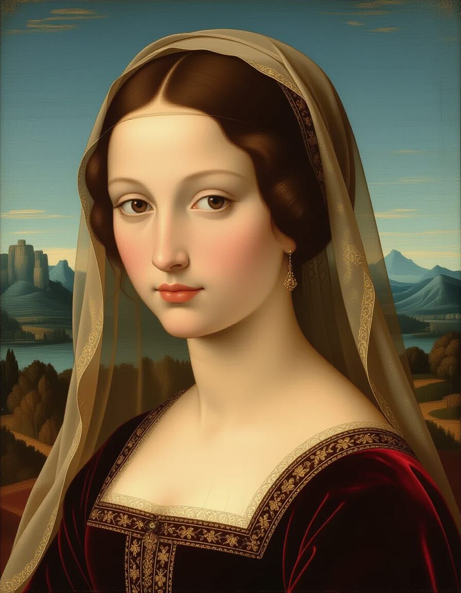 Italian Noblewoman Portrait in Renaissance Style