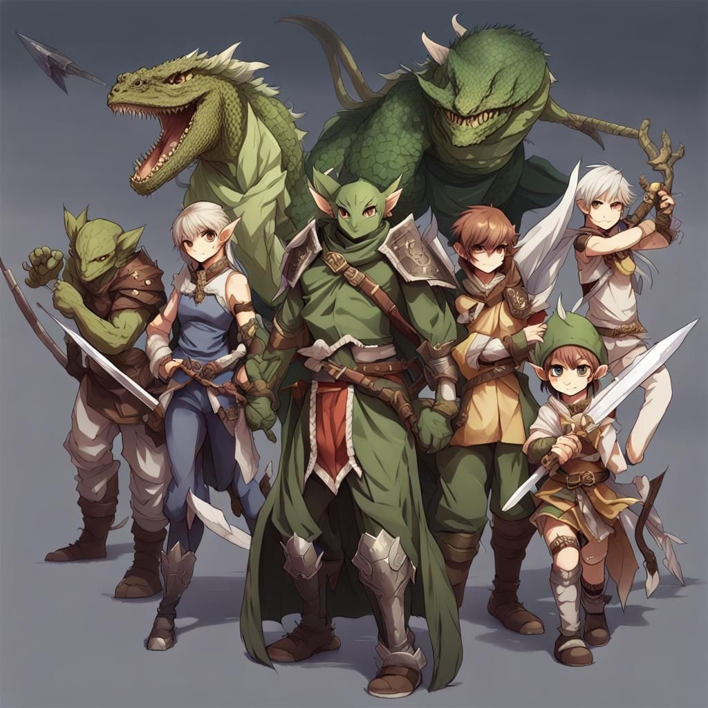 Fantasy Adventurers in Anime Style