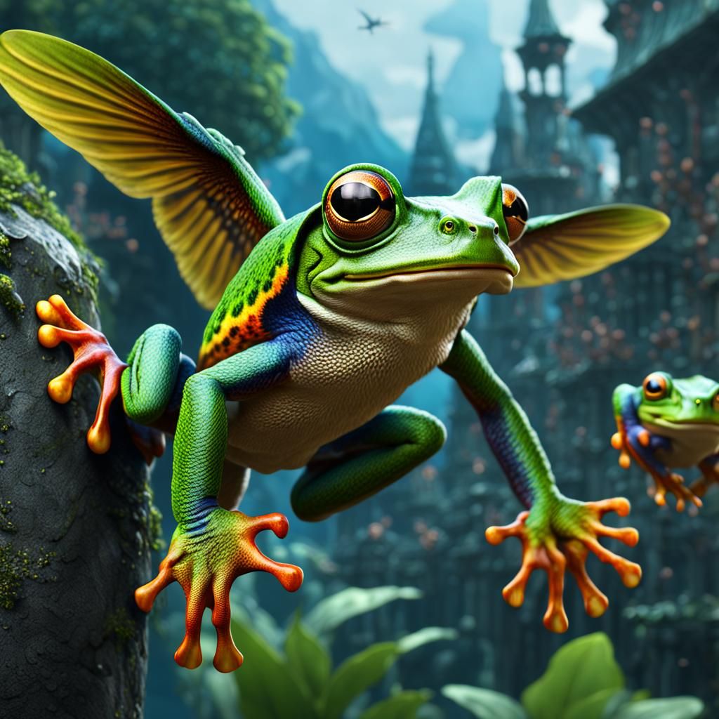 Fantastical Flying Frog Concept Art