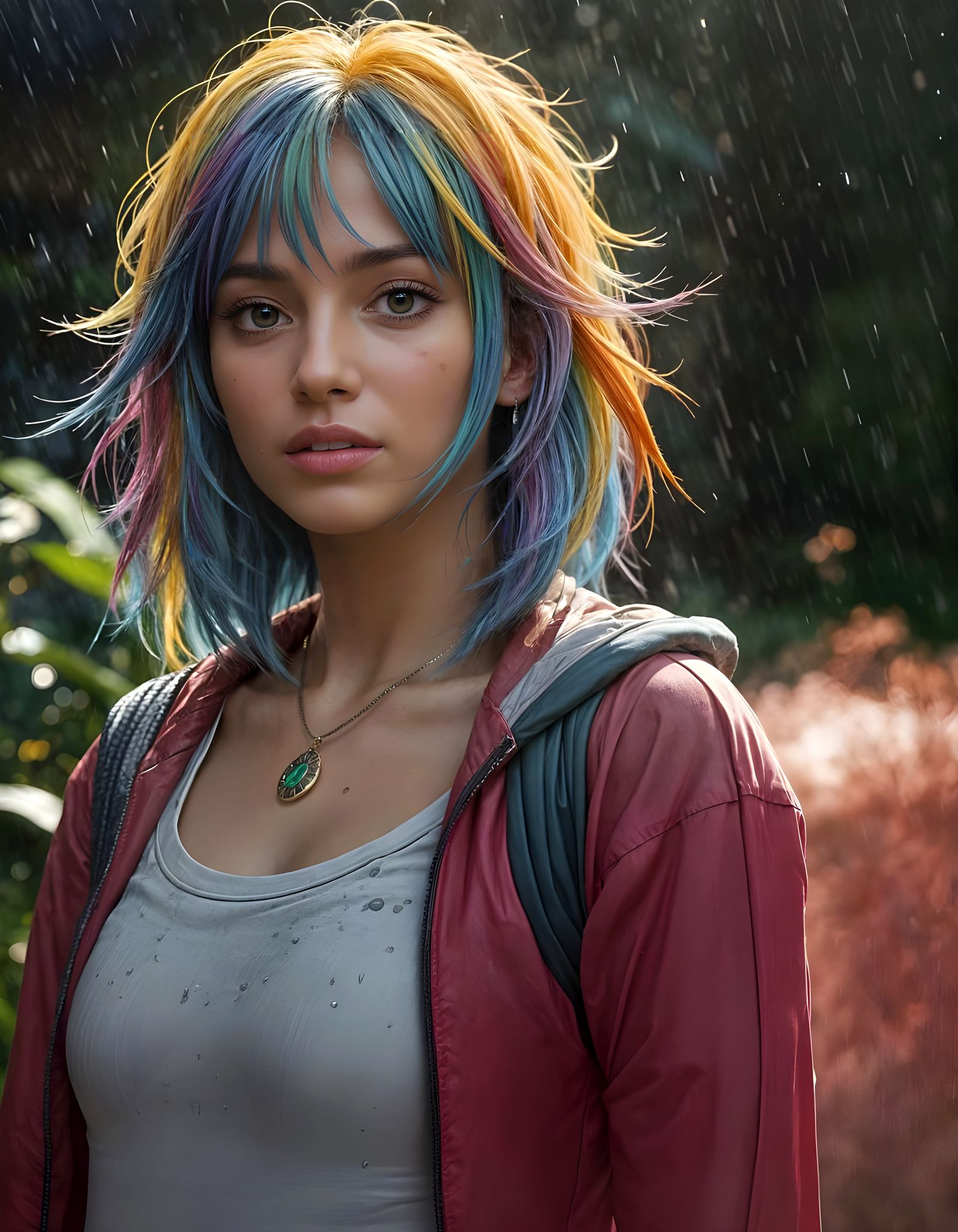 Rainbow Over Tropical Andes in Anime Style