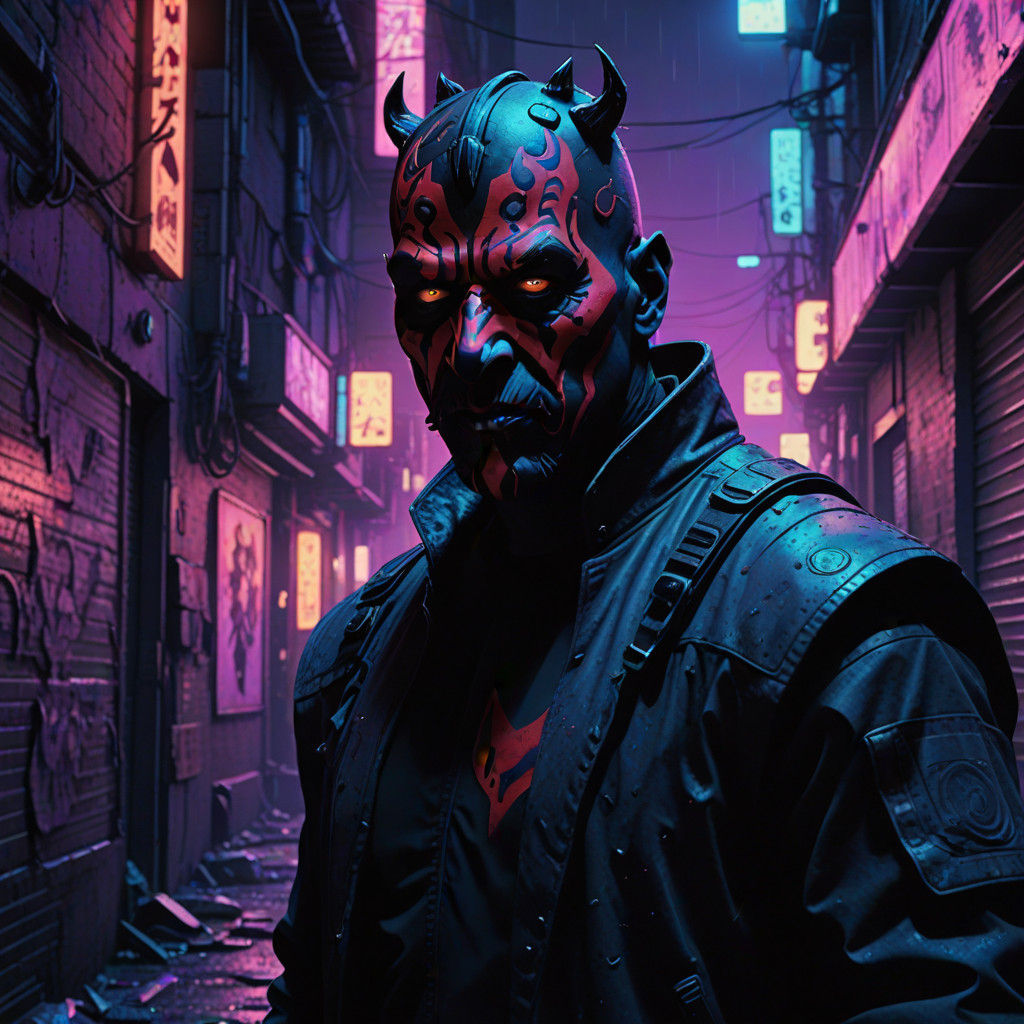 Cybergoth Darth Maul: A Gritty, Futuristic Masterpiece