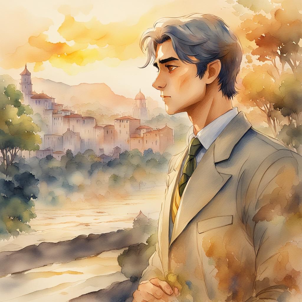 Watercolor Anime Portrait of Brazilian Diplomat
