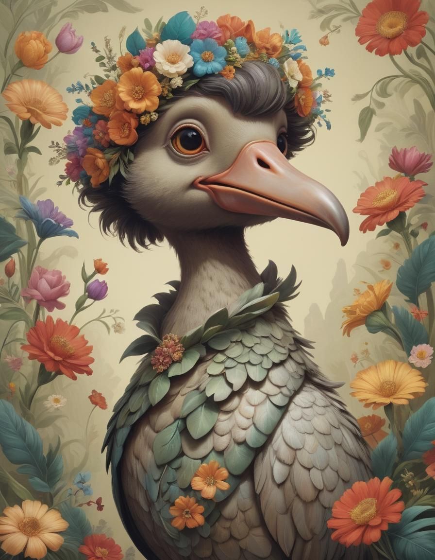 Art Deco Dodo Character Design