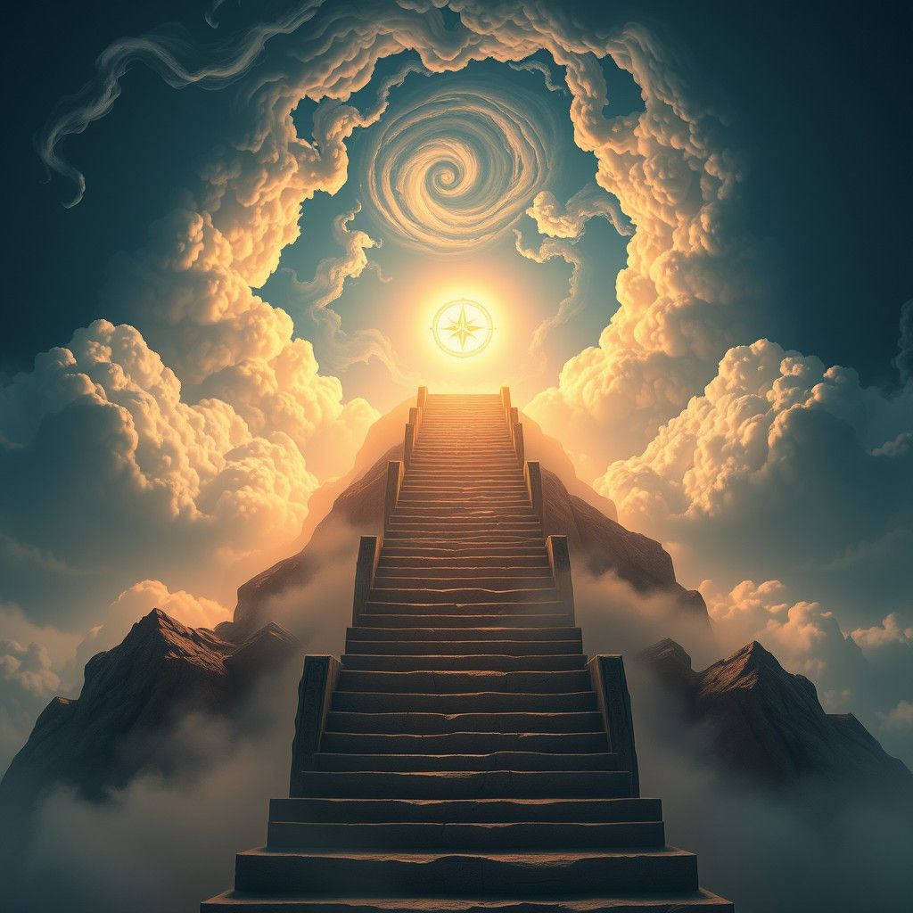 Ethereal Clouds Guide Steps to Heaven