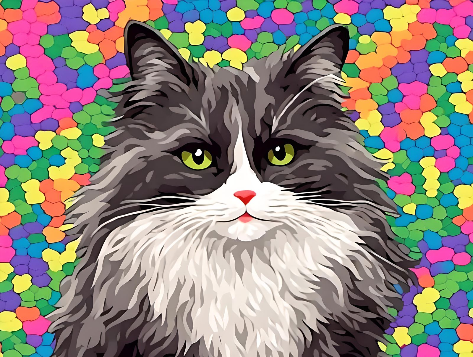 Cartoon Character in Rainbow Wonderland