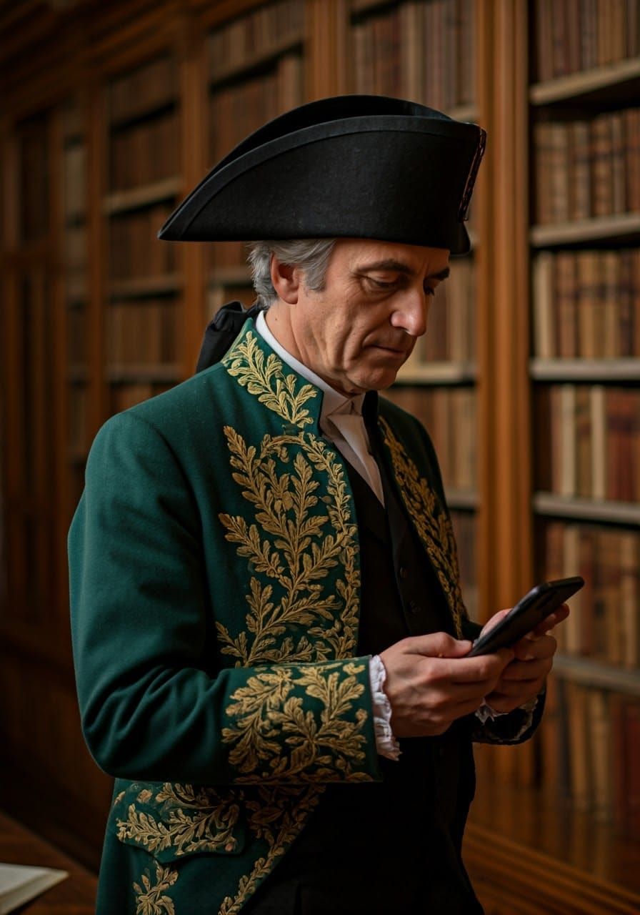 French Academician in Traditional Green and Gold Uniform