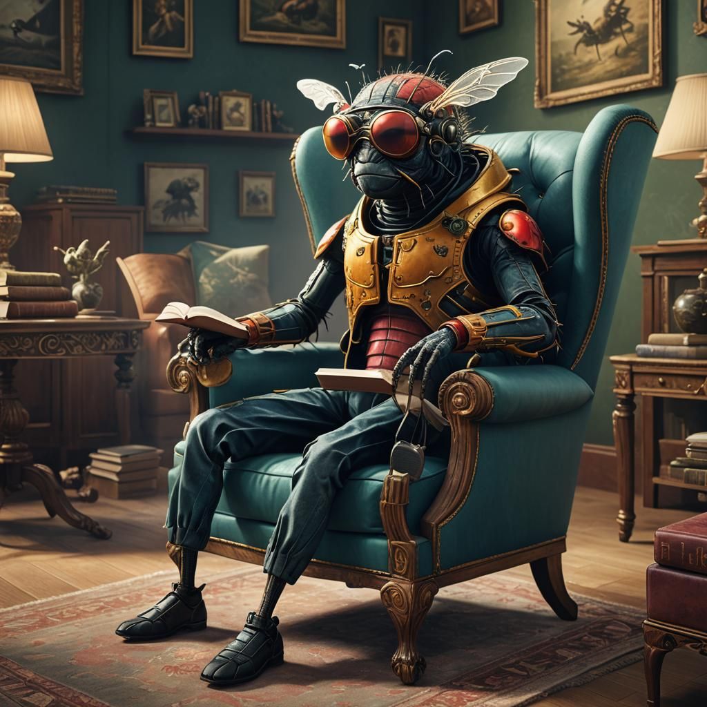 Human-Sized Fly Reads in Living Room