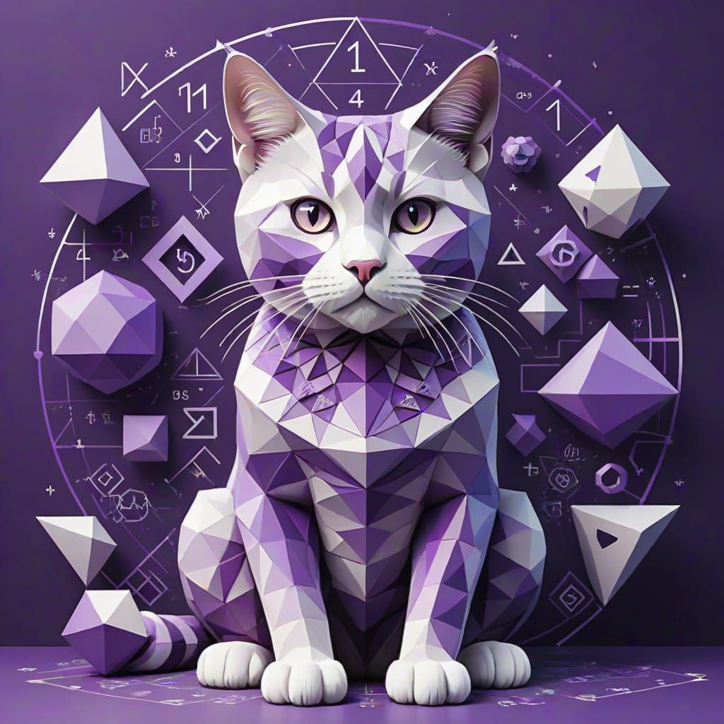 Whimsical Cat Embodies Mathematical Harmony