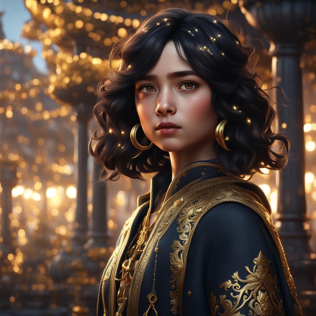 Girl with Gold Earrings: Fantasy Concept Art