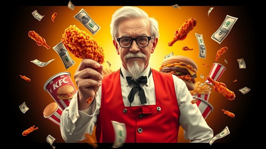 Colonel Sanders Fried Chicken Whirlwind Portrait