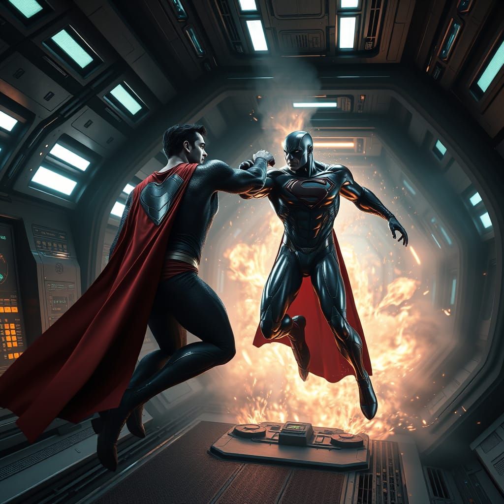 Superman Fights Intangible Martian Manhunter in Futuristic S...