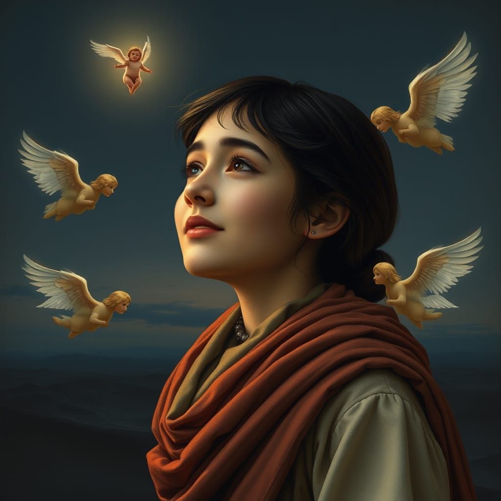 Turkish Woman's Bittersweet Moment in a Desolate Landscape