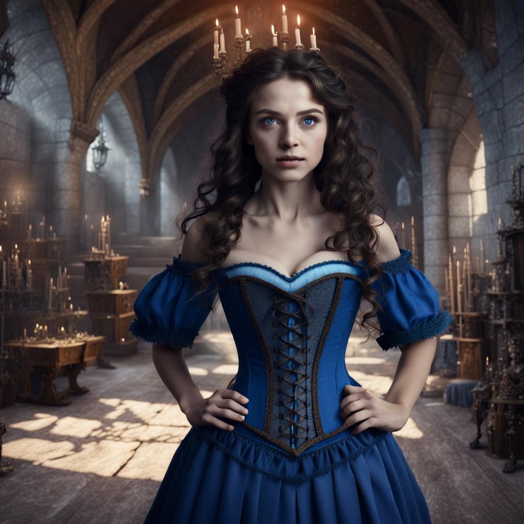 Medieval Witch in Lair: Detailed Fantasy Art