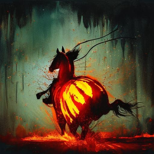 Headless Horseman Double Exposure Speedpaint Fine Art