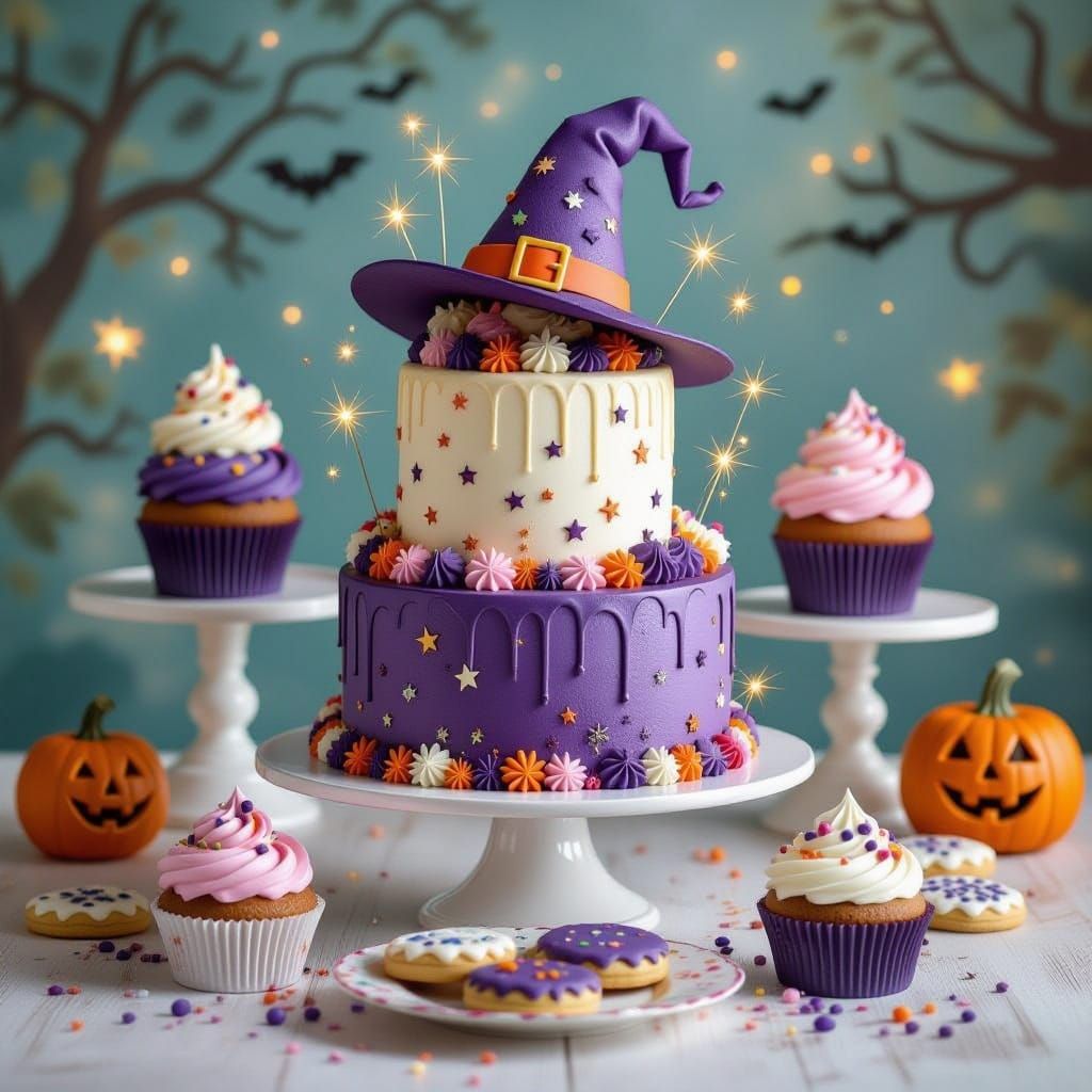 Magical Halloween Treats in Whimsical Storybook Style