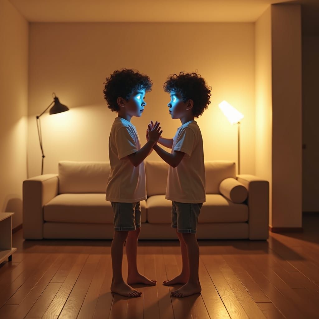 Twin Brothers Share Intimate Dance in Warm Light