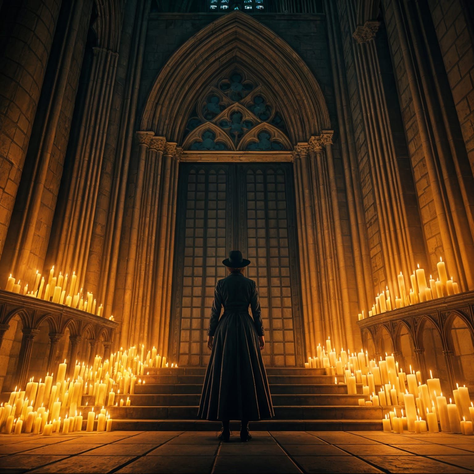 Gothic Church Interior in Beksinski Style