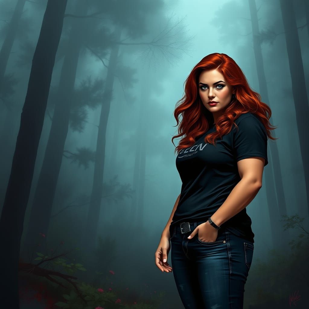 Misty Forest Clearing: Dramatic Digital Matte Painting