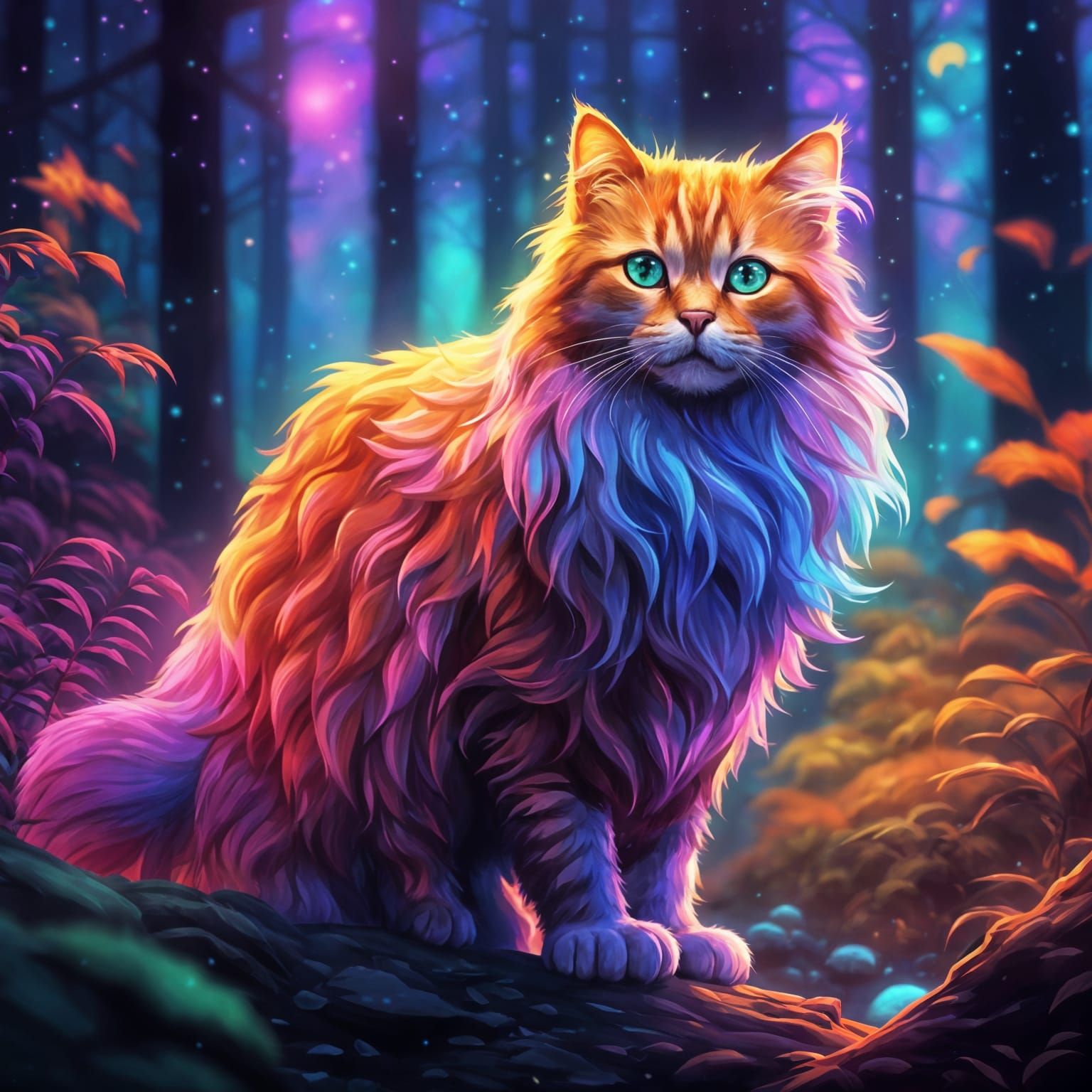 Mystical Cat Embarks on Fantasy Quest