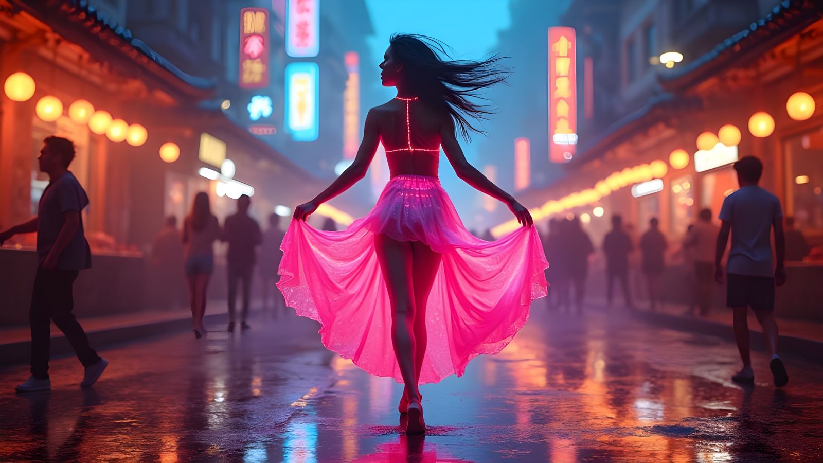 Colorful Music Video Scene with Energetic Trot Rhythm