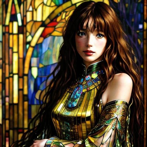 Elegant Portrait in Art Nouveau Style