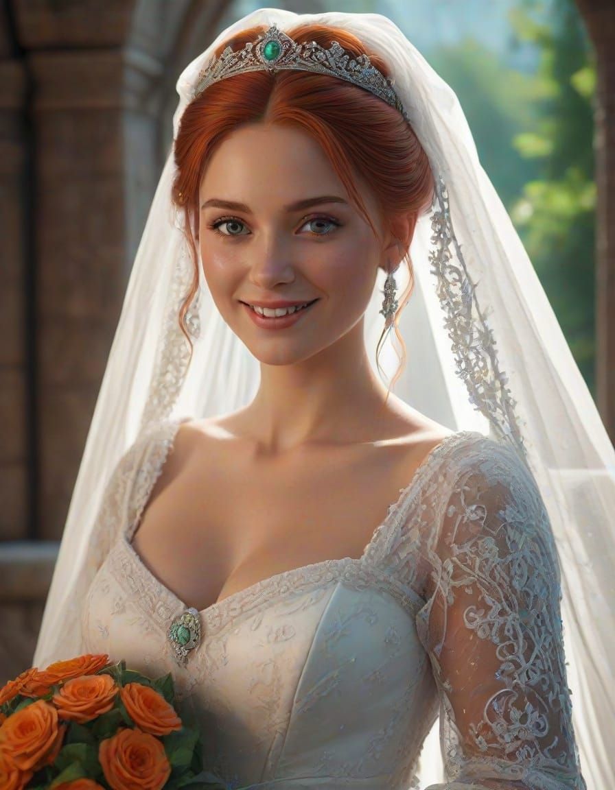 Pregnant Princess in Whimsical Medieval Wedding Attire