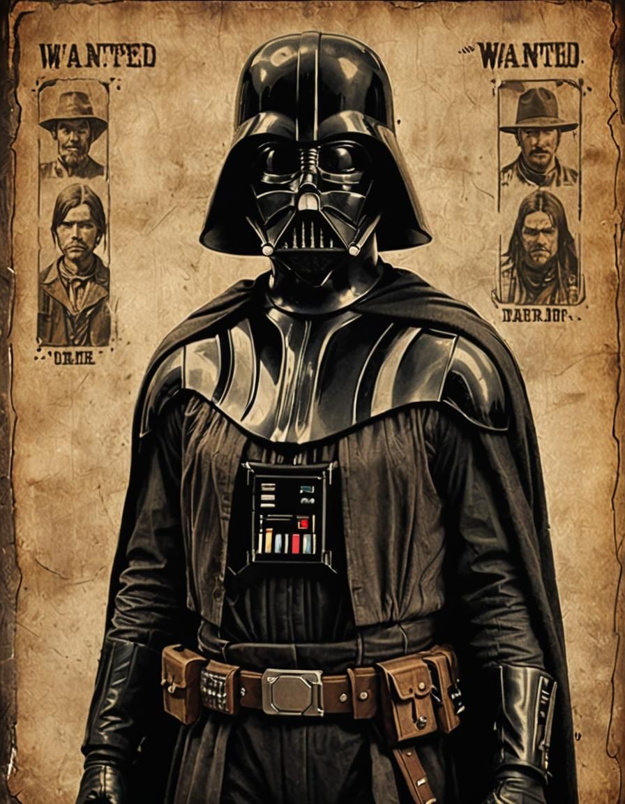 Darth Vader Wanted: Wild West Poster
