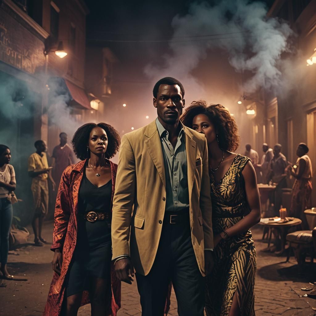 Tense Flirtation in Cinematic Film Still