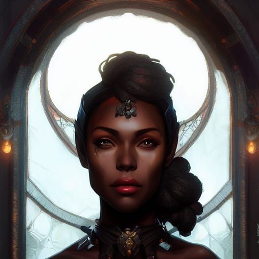 Detailed Portrait of a Black Elf in Digital Art