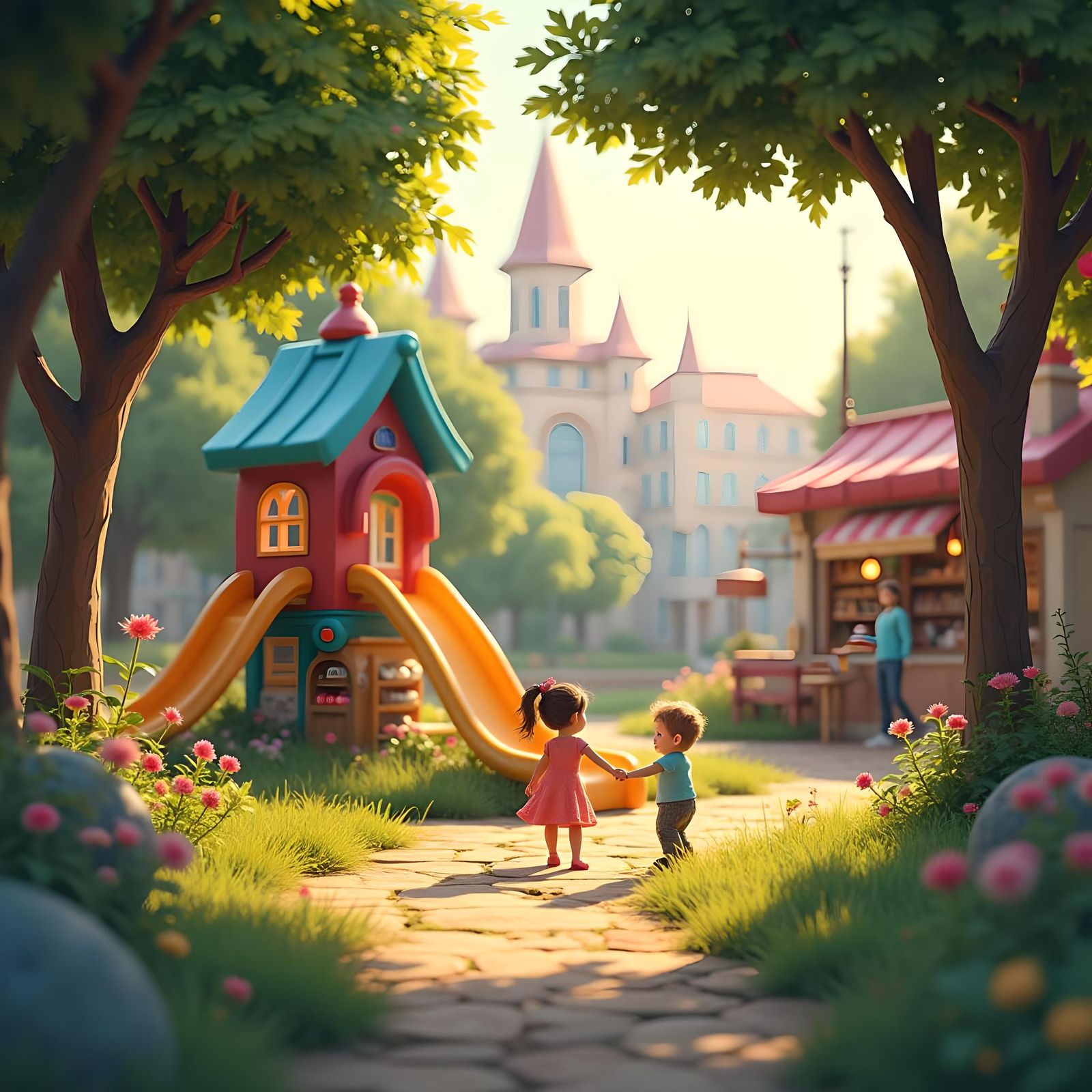 Children's Joy: A Heartwarming Park Encounter