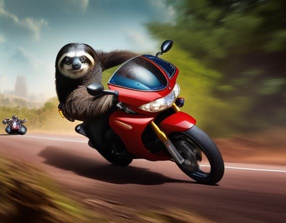 a sloth biker