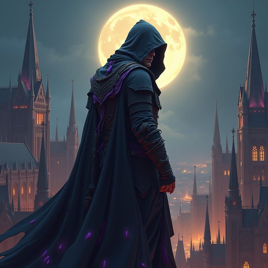 Assassin's Creed Protagonist in Dark Fantasy Art