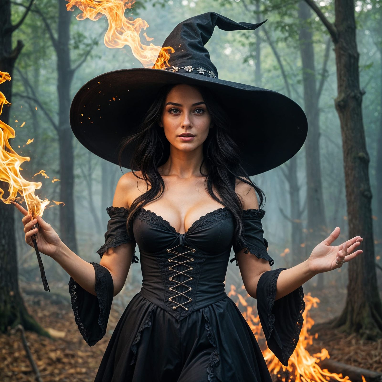 Hedonistic Witch Amidst Scorched Earth