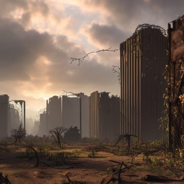 Forest Reclaims Wasteland: A Matte Painting
