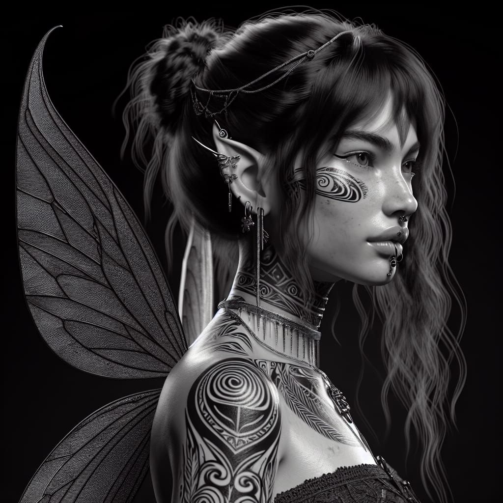 Hyperrealistic Portrait of a Māori Fairy