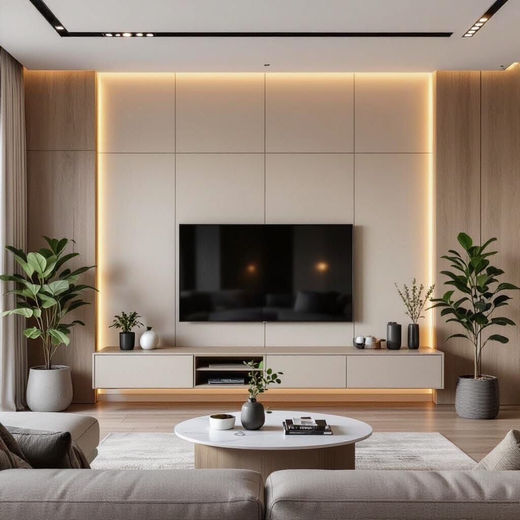 Modern Living Room Wood Panel Design Options