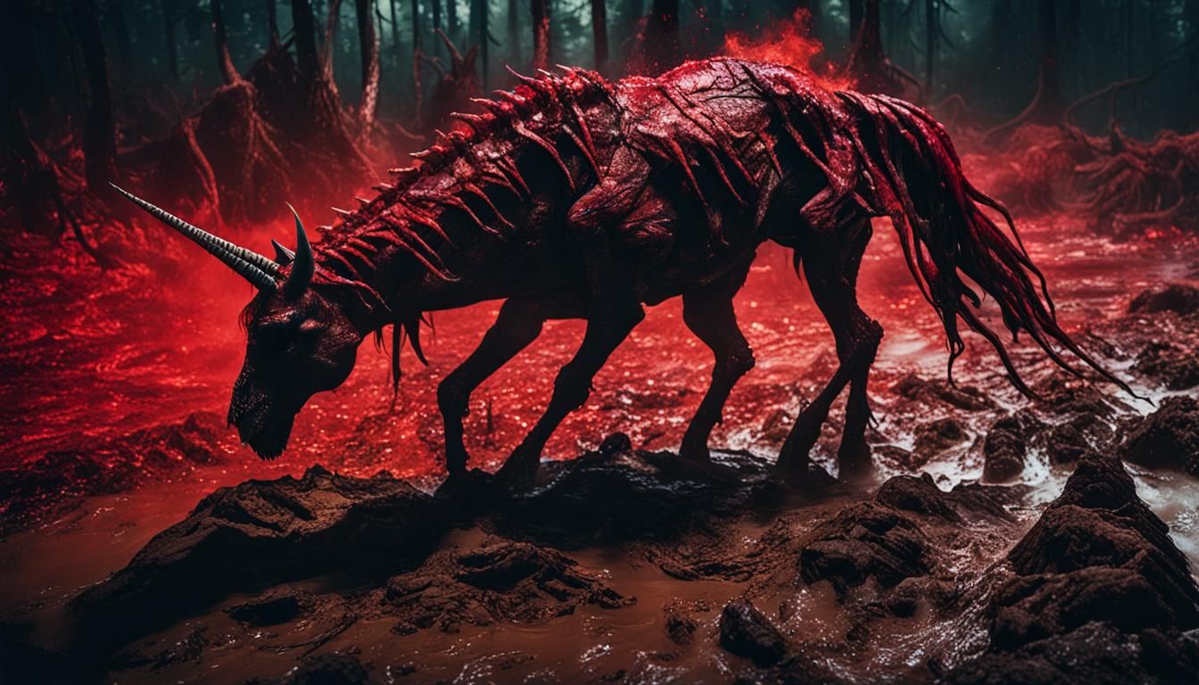 Mutated unicorn of death, Mud thick like sin dragging me dow...