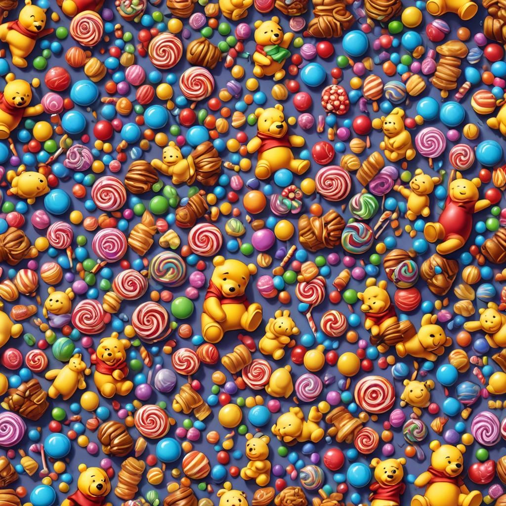 Winnie the Pooh in Candyland Candy Art