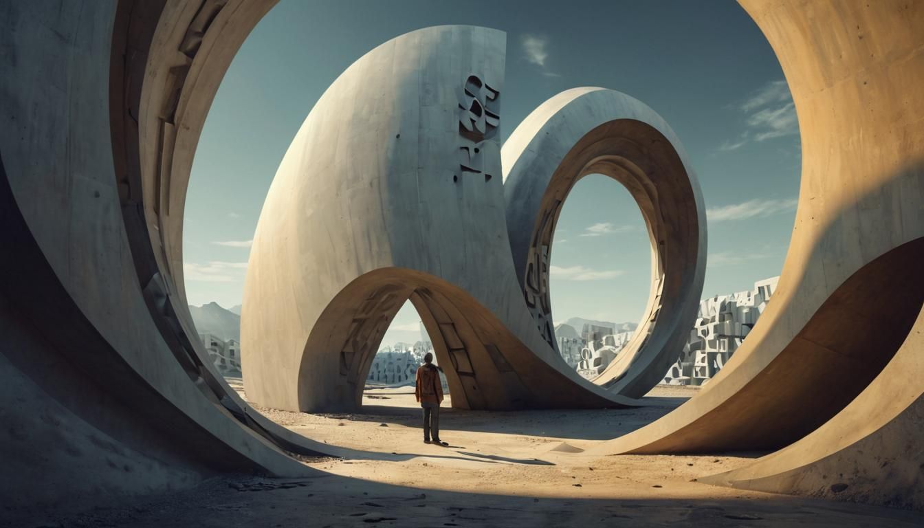 Surreal Letter Structure in Dreamlike Architecture