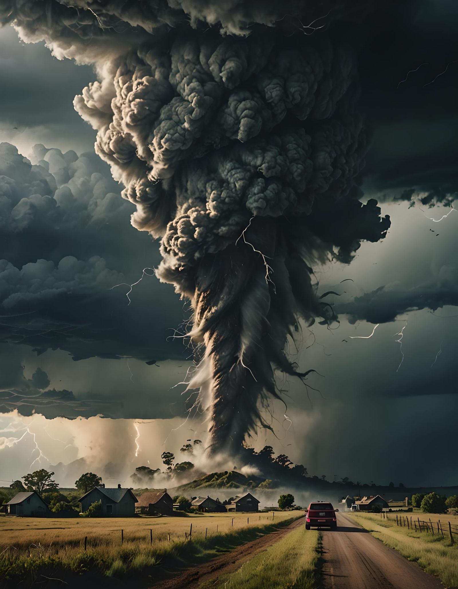 Caught in the wind's grip. A moment of chaos and destruction...