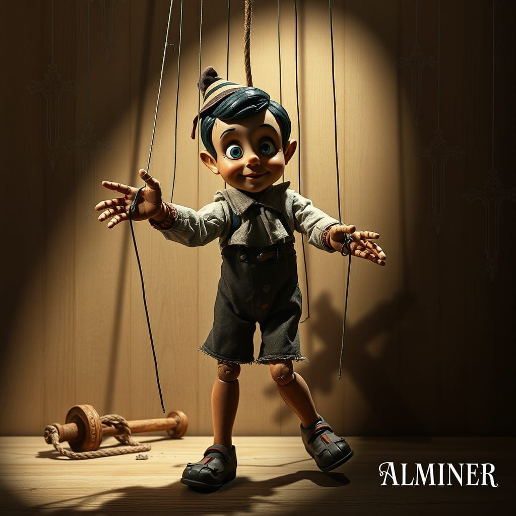 Pinocchio as Gothic Baroque Expressionist Wooden Boy