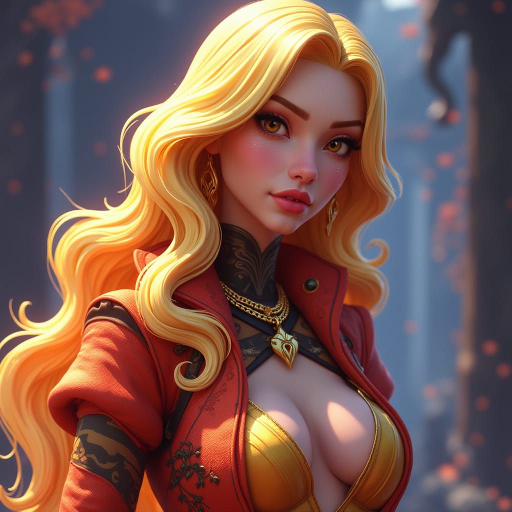 Fortnite-Inspired Woman Portrait with Dynamic Lighting