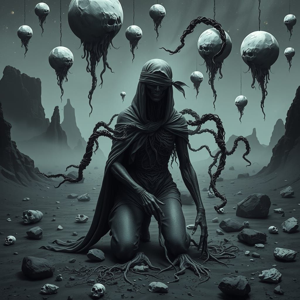 Decaying Oracle in Alien Wasteland: Gothic Sci-Fi