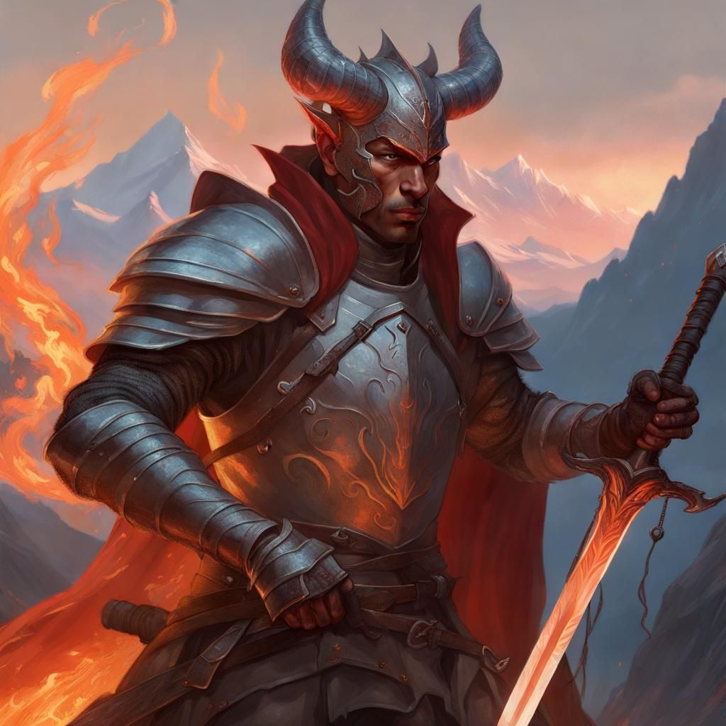 Tiefling male knight