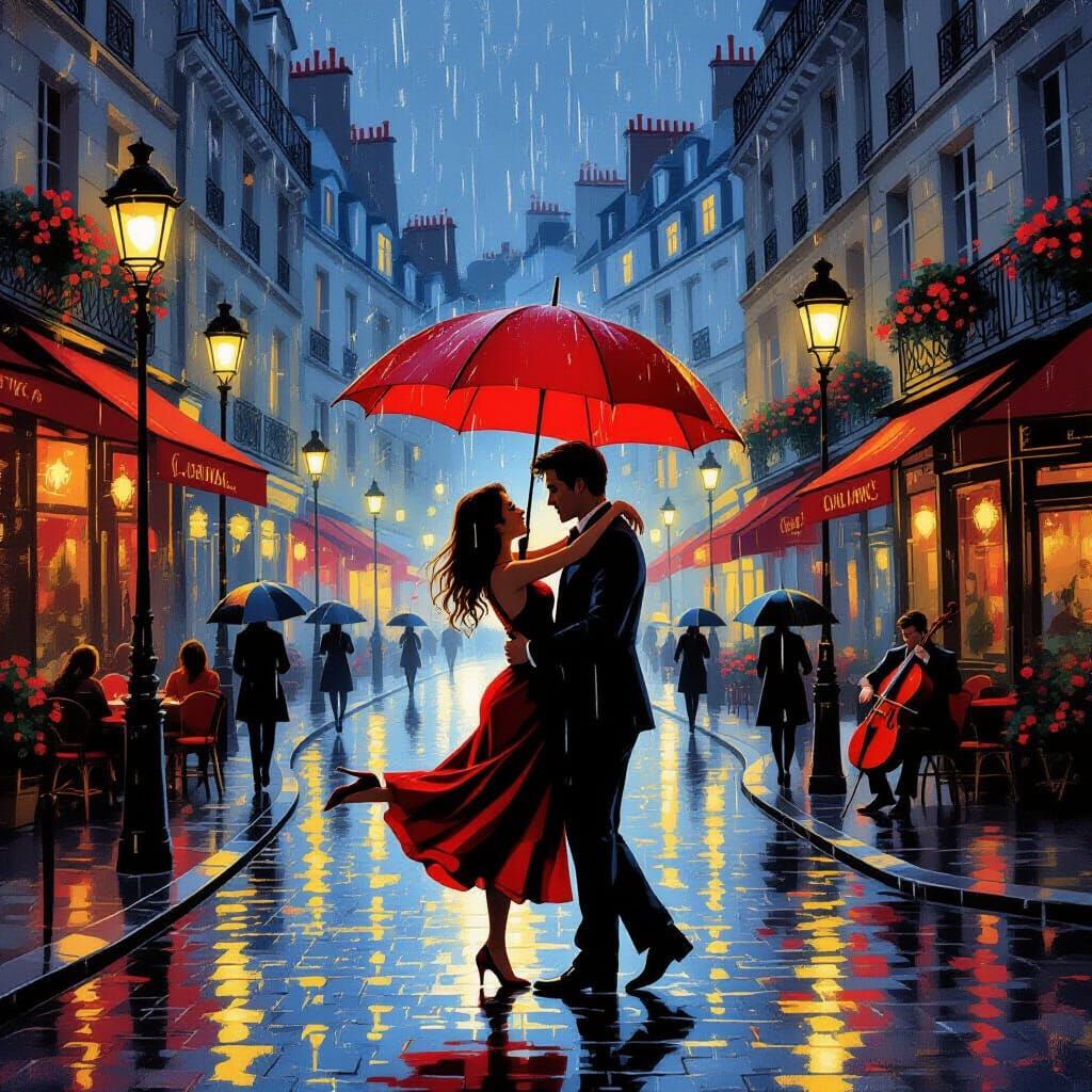 Parisian Midnight Dance: A Romantic Impression